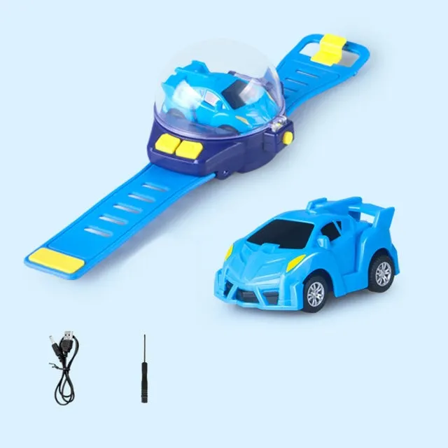 Mini Cartoon RC Small Car Analog Watch Remote Control Cute Infrared Sensing Model Batteryed Toys For Children Gifts