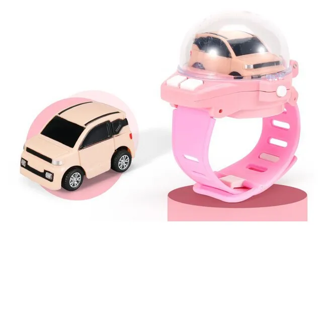 Mini Cartoon RC Small Car Analog Watch Remote Control Cute Infrared Sensing Model Batteryed Toys For Children Gifts