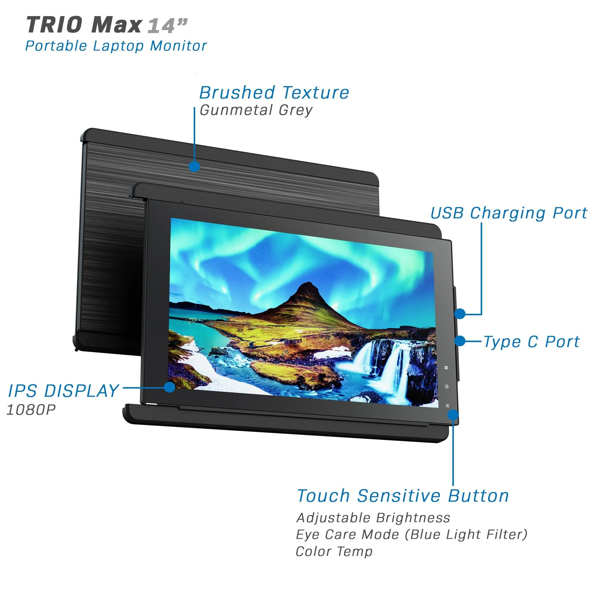 Mobile Pixels TRIO Max 14"Portable Laptop Monitor