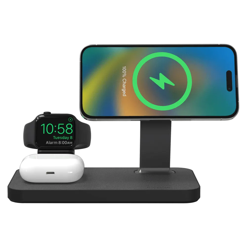 mophie Snap Plus MagSafe 3 in 1 Wireless Charging Stand Black by mophie