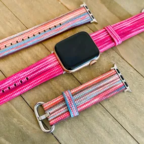 Multi Color Vibrant Leather Band For Apple Watch Two Colors Available