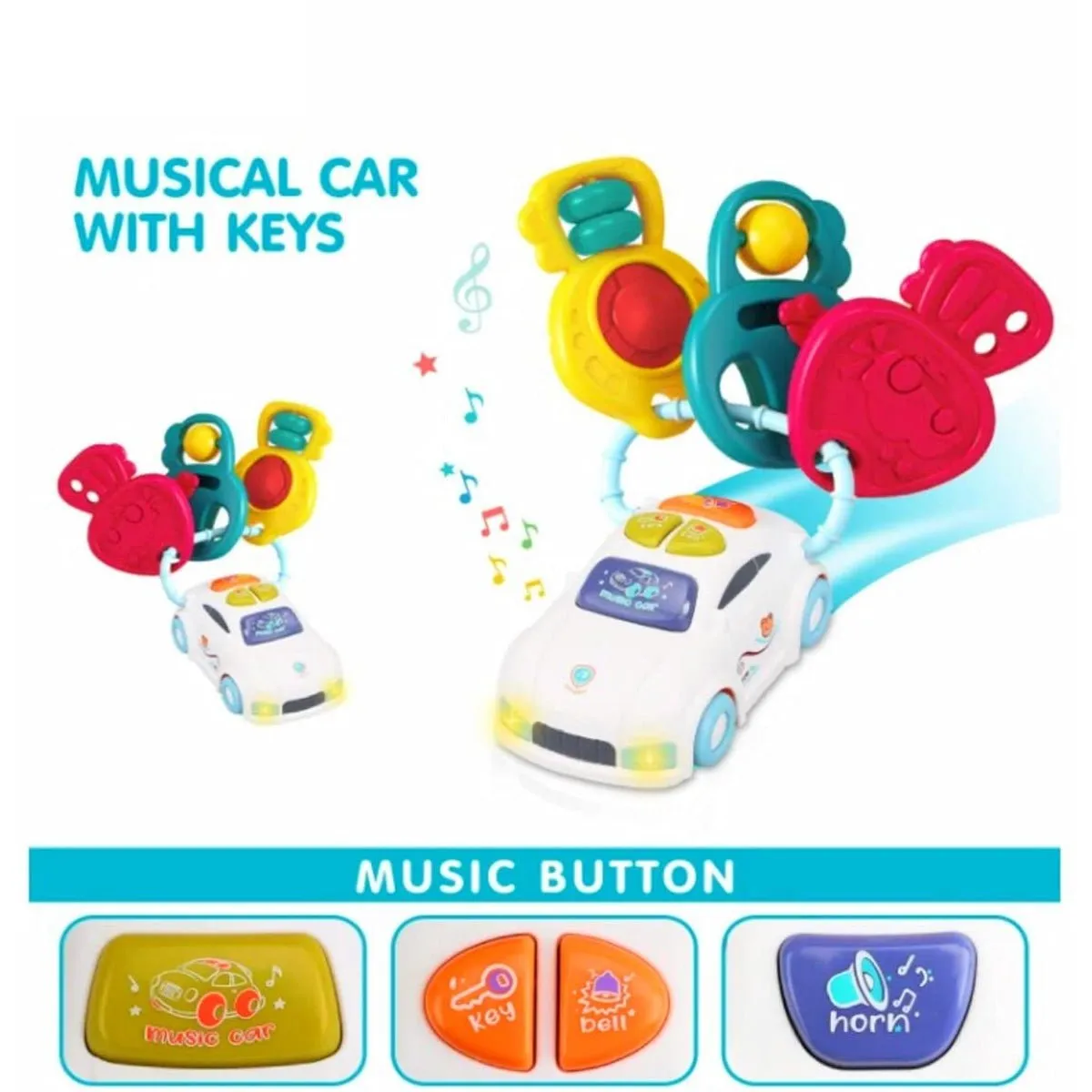 Musical Car with Rattle Keys