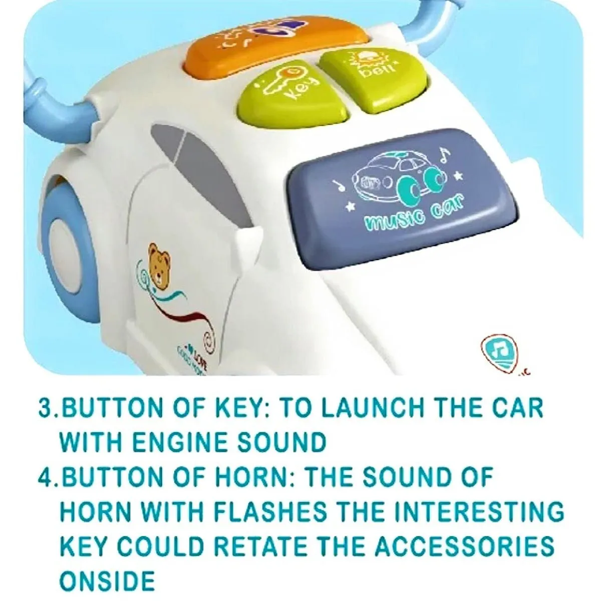 Musical Car with Rattle Keys