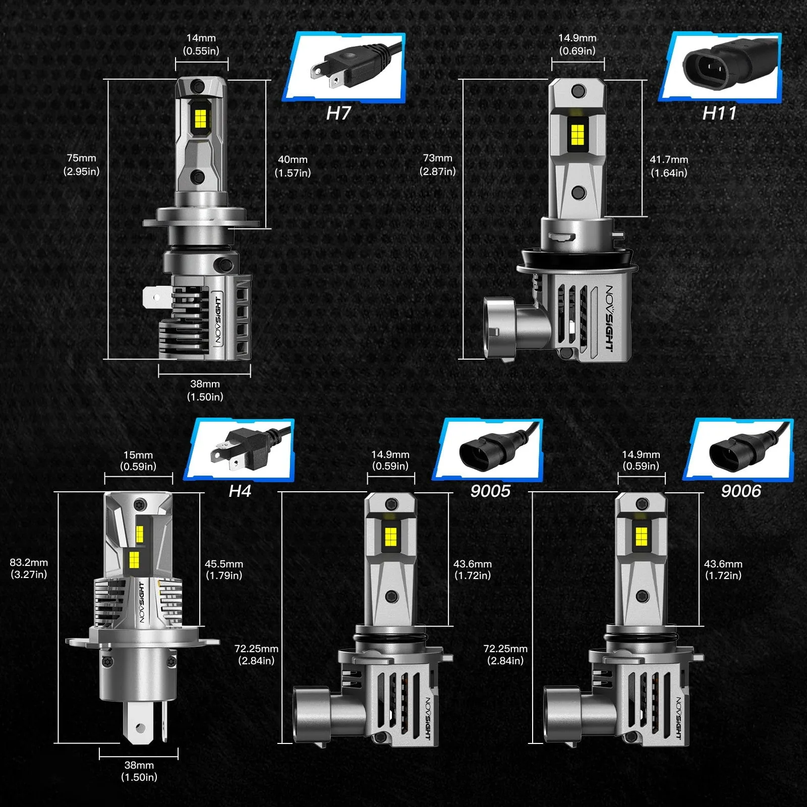 N66 Pro Series Wireless | 9005 9006 H4 H7 H11 LED Bulbs Perfect Beam 80W 18000LM 6500K White | 2 Bullbs