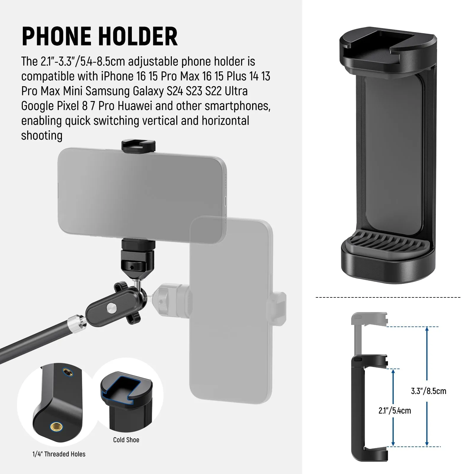 NEEWER UA056 30" Articulating Magic Arm with Super Clamp & Phone Holder