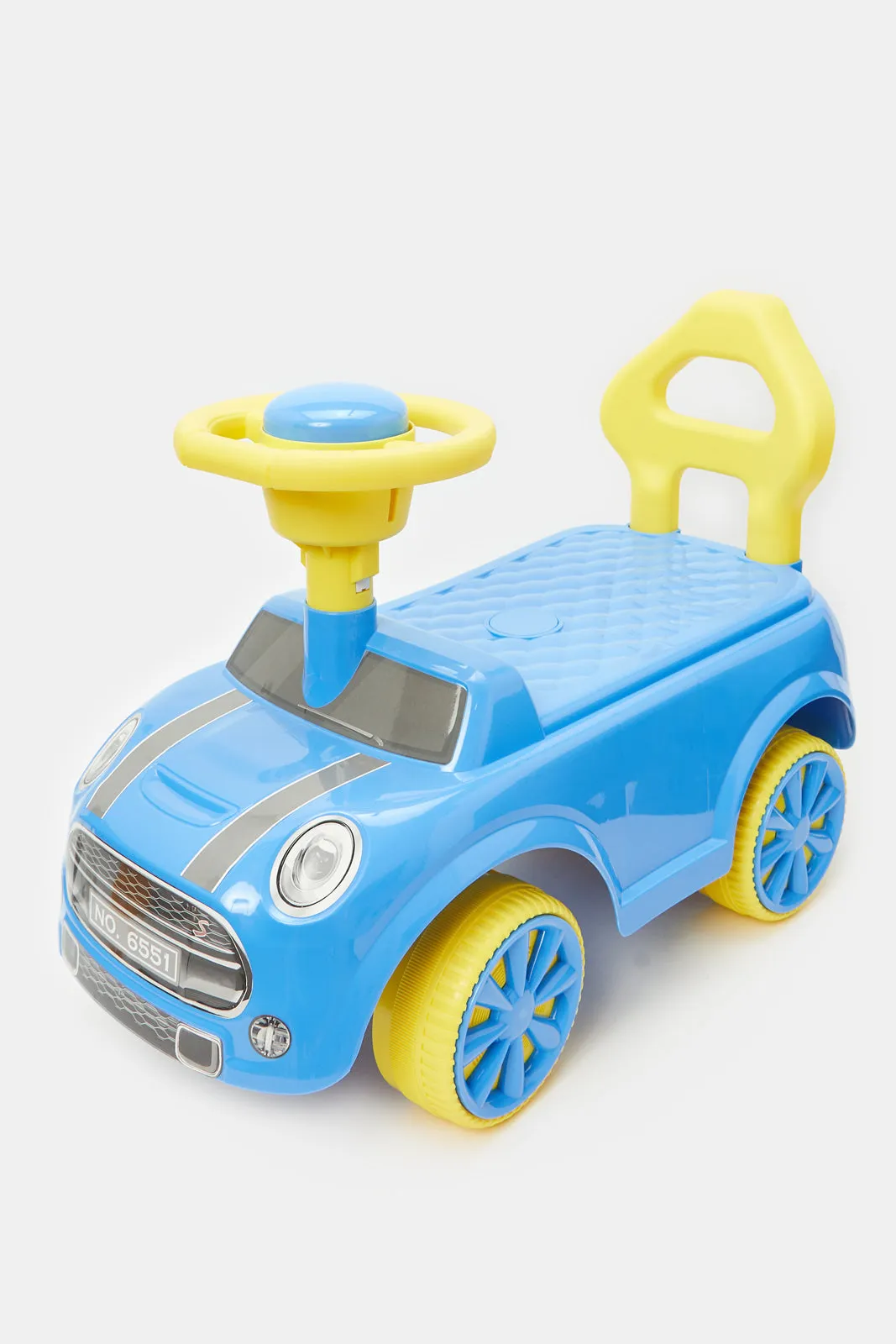 Newborn Blue And Yellow Ride On Car