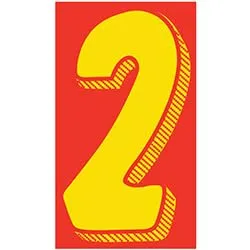 Number Window Stickers - Red & Yellow Car Dealer Number Stickers - Durable, Weatherproof Vinyl with Easy On/Off Adhesive - Back Slit for Seamless Installation - 11-1/2"