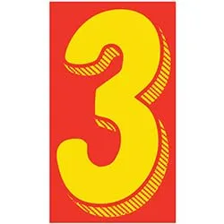 Number Window Stickers - Red & Yellow Car Dealer Number Stickers - Durable, Weatherproof Vinyl with Easy On/Off Adhesive - Back Slit for Seamless Installation - 11-1/2"