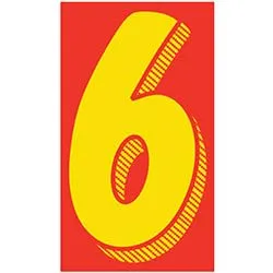 Number Window Stickers - Red & Yellow Car Dealer Number Stickers - Durable, Weatherproof Vinyl with Easy On/Off Adhesive - Back Slit for Seamless Installation - 11-1/2"