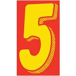 Number Window Stickers - Red & Yellow Car Dealer Number Stickers - Durable, Weatherproof Vinyl with Easy On/Off Adhesive - Back Slit for Seamless Installation - 11-1/2"