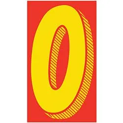 Number Window Stickers - Red & Yellow Car Dealer Number Stickers - Durable, Weatherproof Vinyl with Easy On/Off Adhesive - Back Slit for Seamless Installation - 11-1/2"