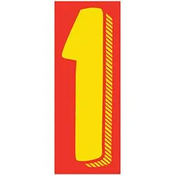 Number Window Stickers - Red & Yellow Car Dealer Number Stickers - Durable, Weatherproof Vinyl with Easy On/Off Adhesive - Back Slit for Seamless Installation - 11-1/2"