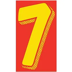 Number Window Stickers - Red & Yellow Car Dealer Number Stickers - Durable, Weatherproof Vinyl with Easy On/Off Adhesive - Back Slit for Seamless Installation - 11-1/2"