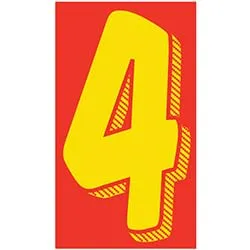 Number Window Stickers - Red & Yellow Car Dealer Number Stickers - Durable, Weatherproof Vinyl with Easy On/Off Adhesive - Back Slit for Seamless Installation - 11-1/2"