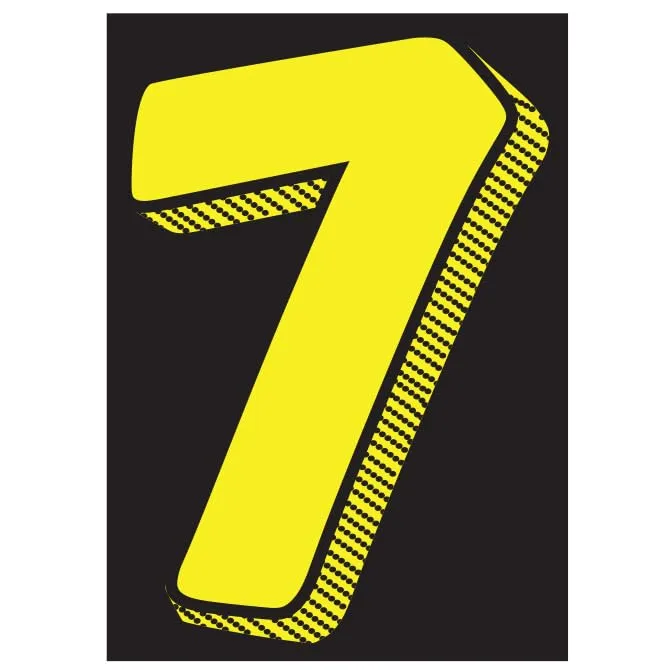 Number Window Stickers - Yellow & Black Car Dealer Number Stickers - Durable, Weatherproof Vinyl with Easy On/Off Adhesive - Back Slit for Seamless Installation - 7-1/2"