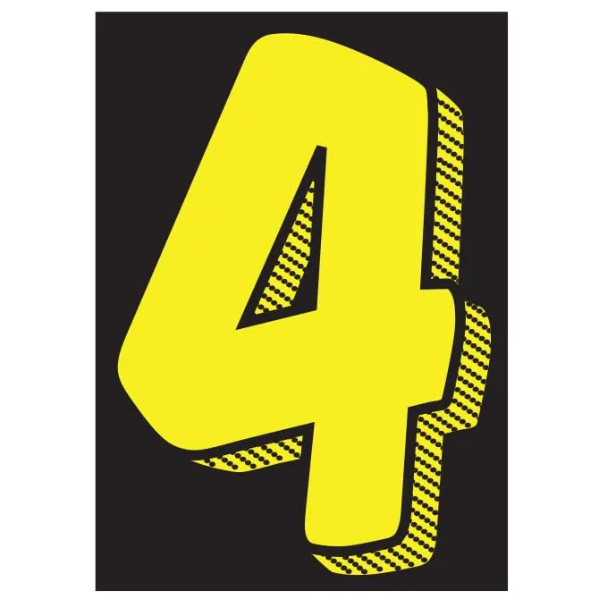 Number Window Stickers - Yellow & Black Car Dealer Number Stickers - Durable, Weatherproof Vinyl with Easy On/Off Adhesive - Back Slit for Seamless Installation - 7-1/2"