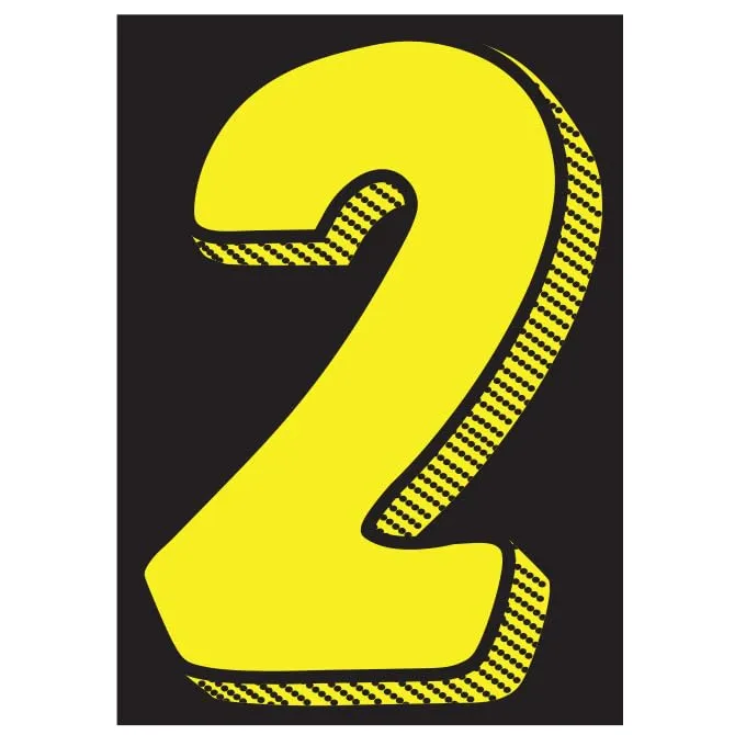 Number Window Stickers - Yellow & Black Car Dealer Number Stickers - Durable, Weatherproof Vinyl with Easy On/Off Adhesive - Back Slit for Seamless Installation - 7-1/2"