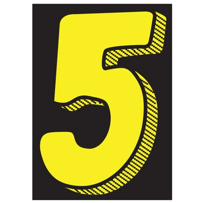 Number Window Stickers - Yellow & Black Car Dealer Number Stickers - Durable, Weatherproof Vinyl with Easy On/Off Adhesive - Back Slit for Seamless Installation - 7-1/2"