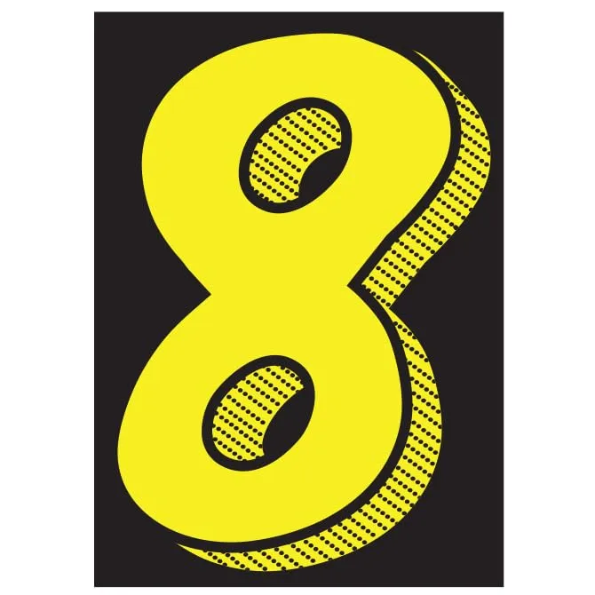 Number Window Stickers - Yellow & Black Car Dealer Number Stickers - Durable, Weatherproof Vinyl with Easy On/Off Adhesive - Back Slit for Seamless Installation - 7-1/2"