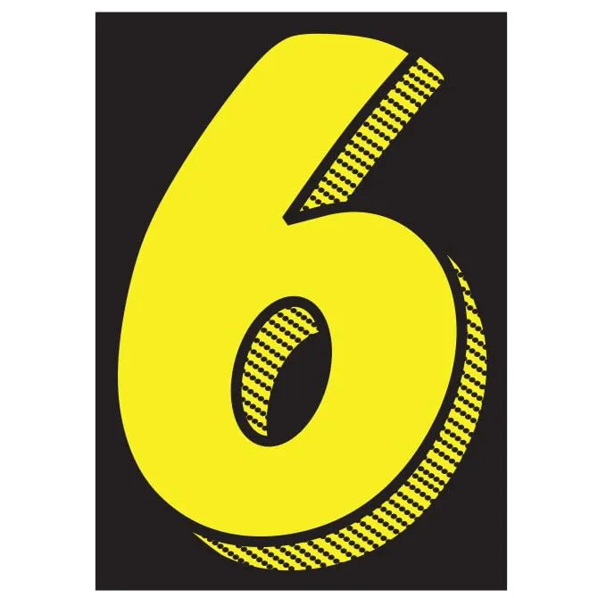 Number Window Stickers - Yellow & Black Car Dealer Number Stickers - Durable, Weatherproof Vinyl with Easy On/Off Adhesive - Back Slit for Seamless Installation - 7-1/2"