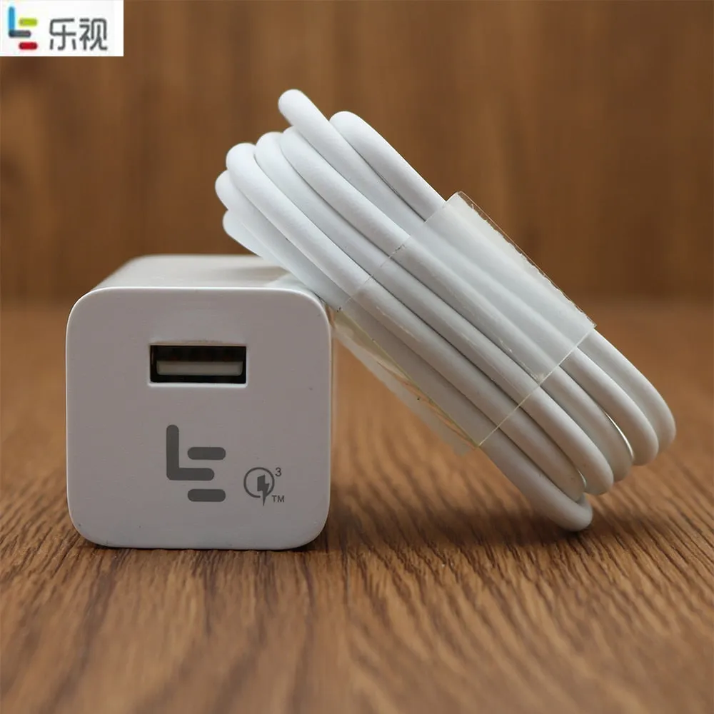 Original LEECO LETV QC3.0 USB Fast Charger Adapter 3.6-8V/3A 12V/2A,1M Type-C SYNC Data Cable For LETV 2/2 Max/2 Pro/3/3S/3 Pro