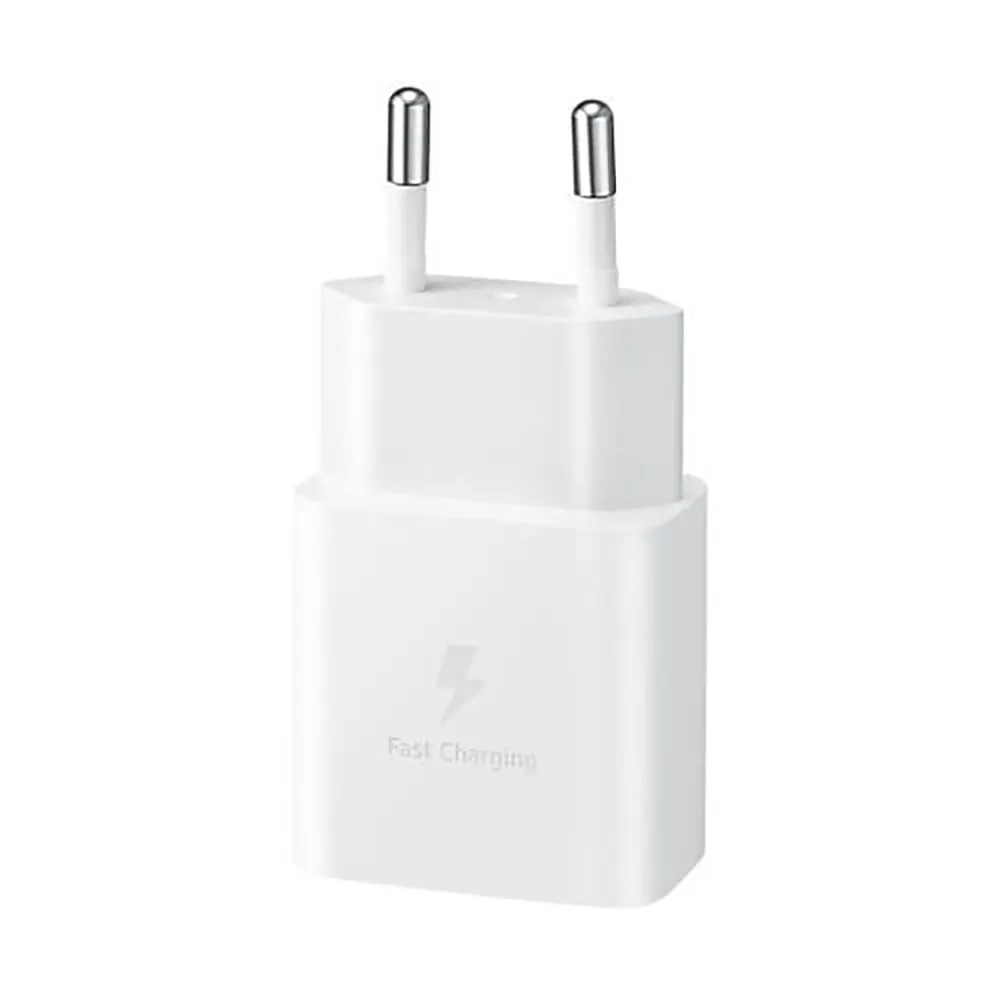 Original Samsung Power Fast Charger 15W Vægoplader m. USB-C til USB-C Kabel - Hvid