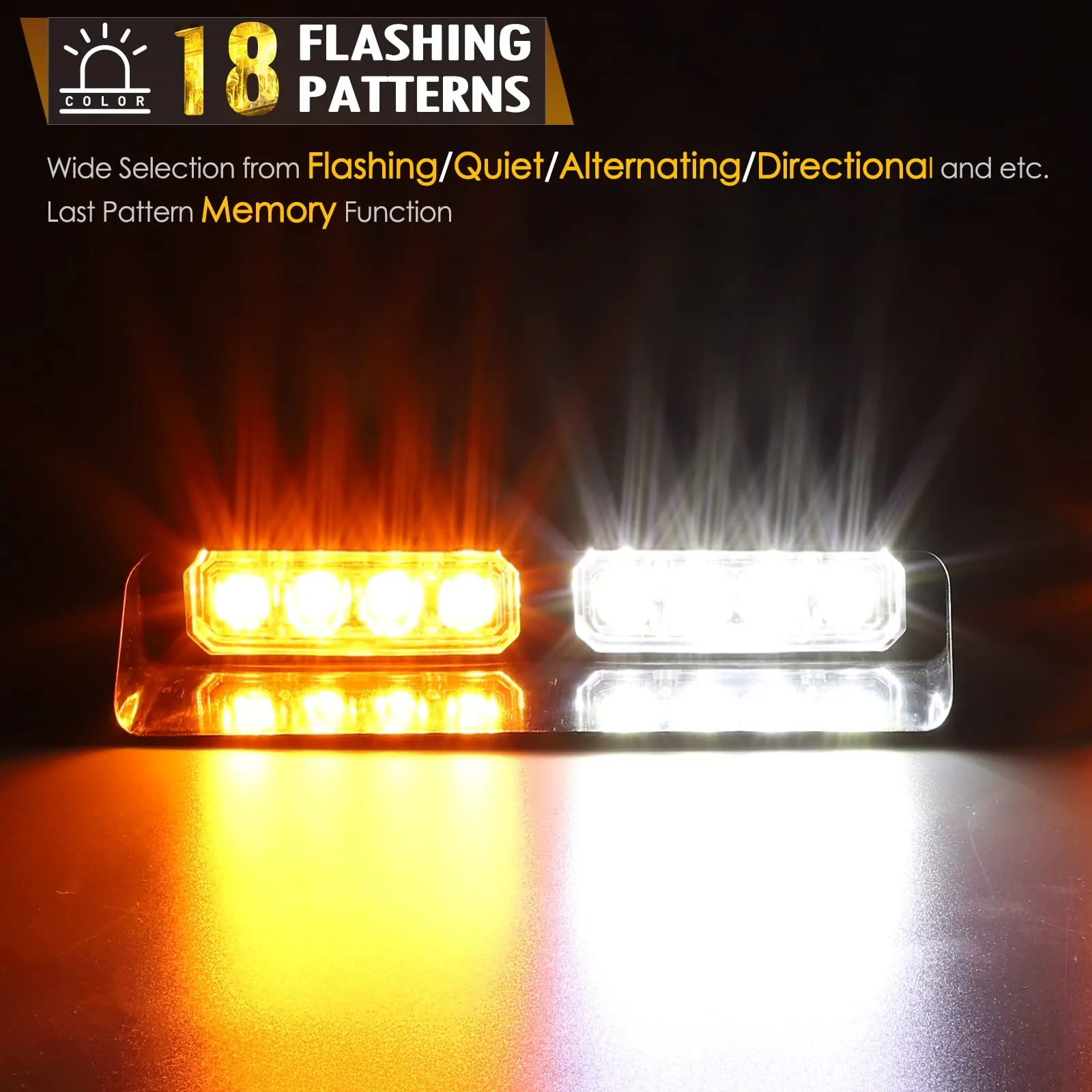 Partsam 2 in 1 Emergency Dash Strobe Lights