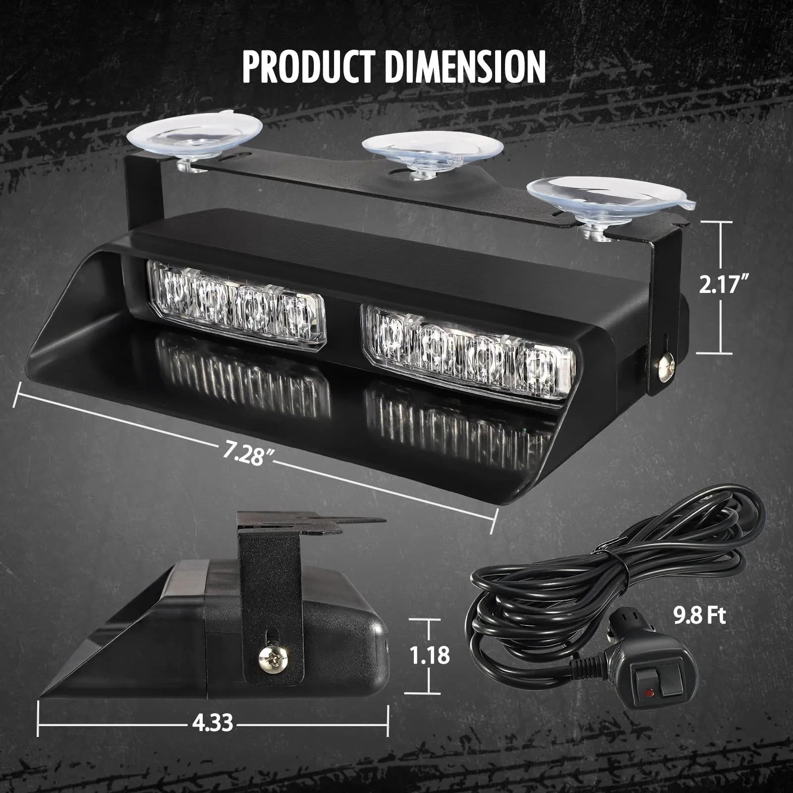 Partsam 2 in 1 Emergency Dash Strobe Lights