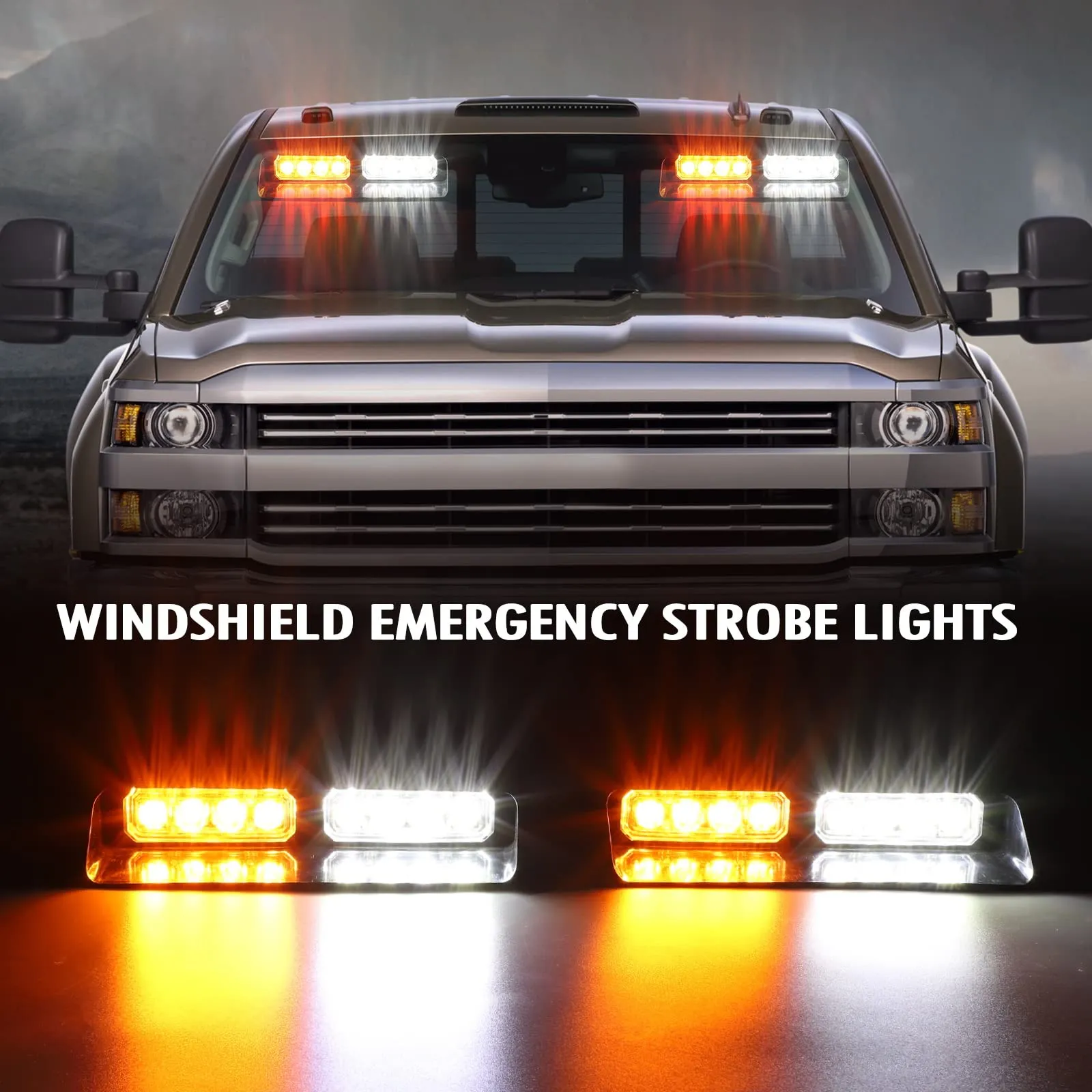 Partsam 2 in 1 Emergency Dash Strobe Lights