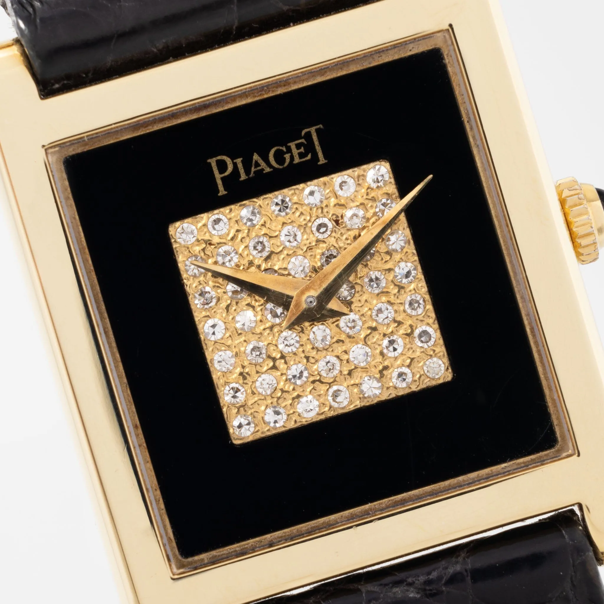 Piaget Tank Onyx and Diamond Dial Box and Papers Ref 90802