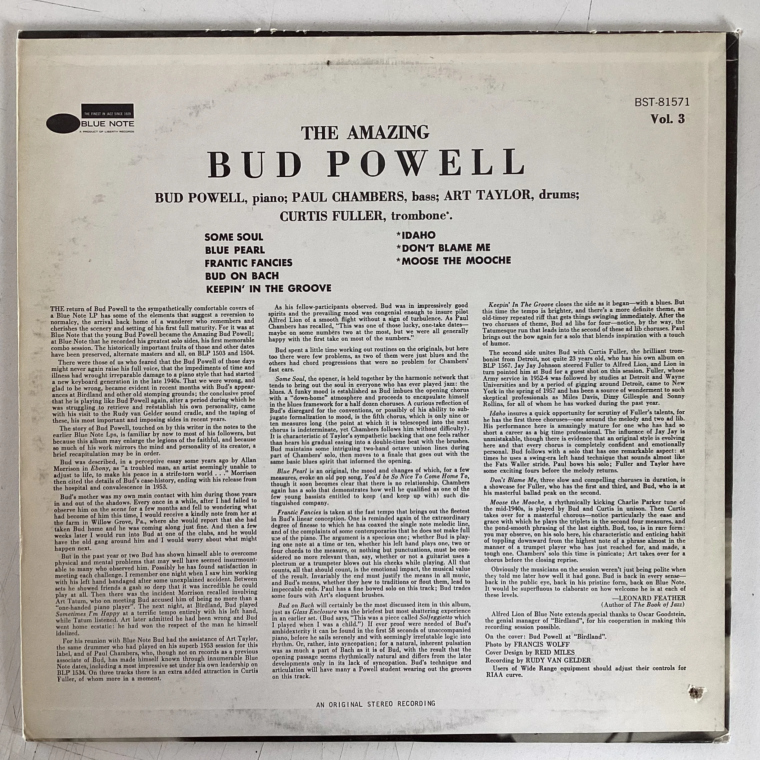 POWELL, BUD = AMAZING BUD POWELL: VOL. 3 (US 1967) (USED)