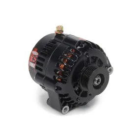 Powermaster Alternator - 12V - 6 Rib Serpentine - Aluminum - Black Paint - GM