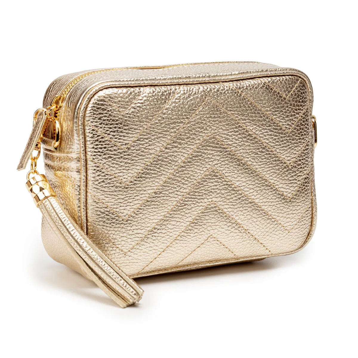 Quilted Standard Crossbody Bag - Gold