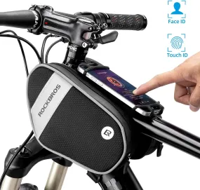 ROCKBROS Bike Front Frame Bag Top Tube Bike Phone Mount Bag Waterproof