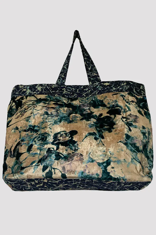 Rose Garden  Velvet Shopper Bag