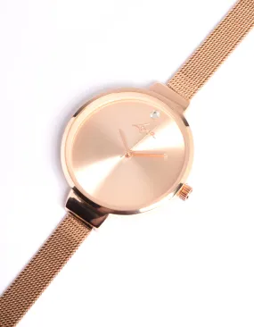 Rose Gold Mesh Watch