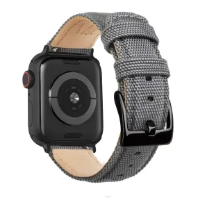 Sailcloth Grey watch bands for Apple watch 38, 40, 41, 42, 44, 45 mm