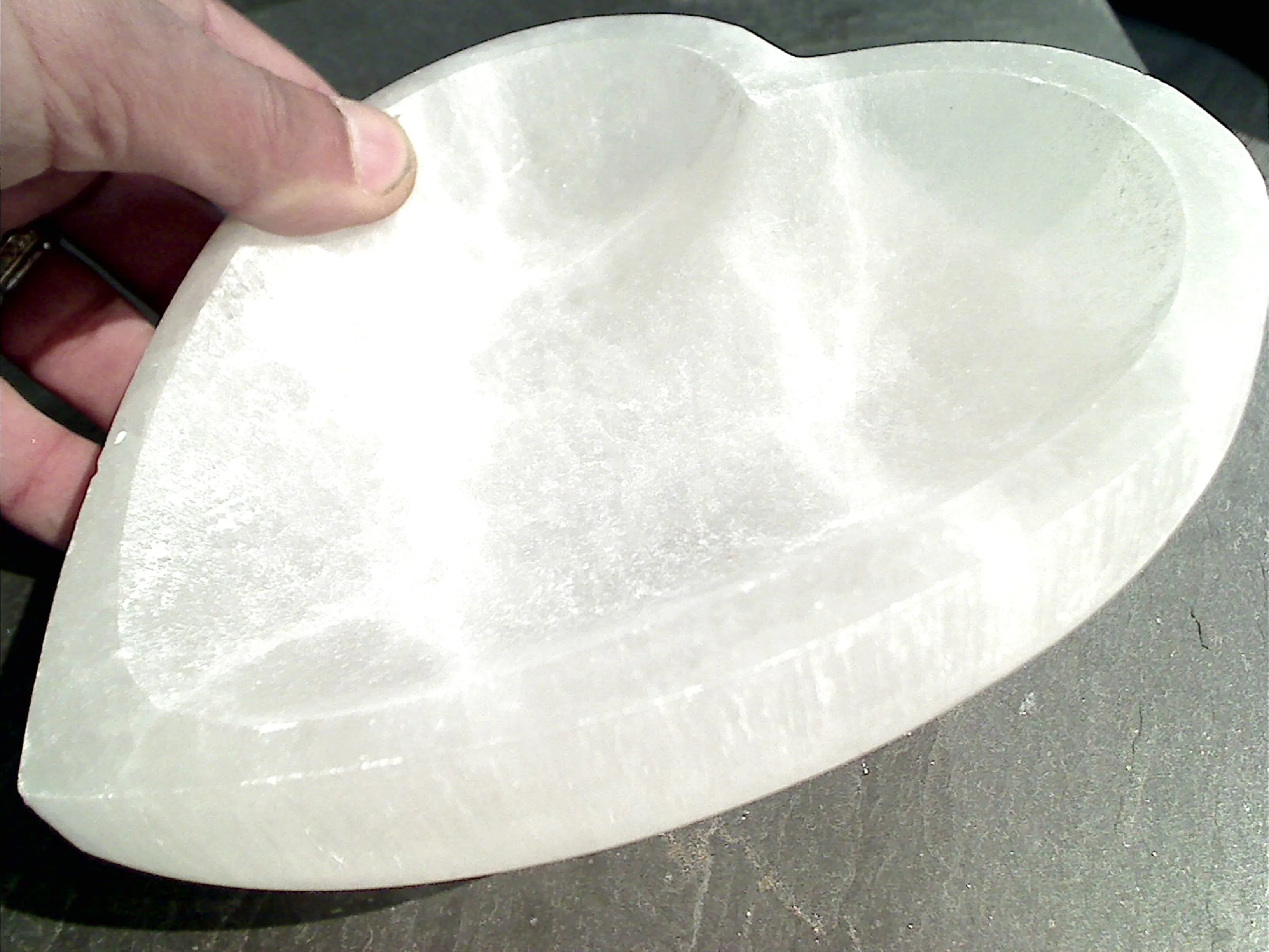 Selenite 6" Heart Shaped Charging Bowl