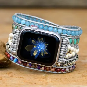 Serene Aqua Bohemian Wrapsody Bracelet Band For Apple Watch