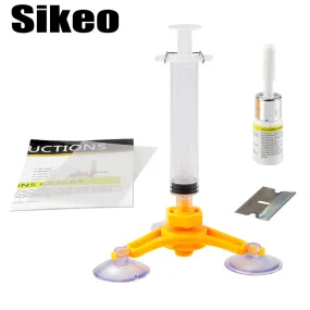 Sikeo DIY Car Tools Car Glass Repair Tool Auto Glass Windshield Windscreen Instrument Repair Kits DIY Glass Repair Tool Sets