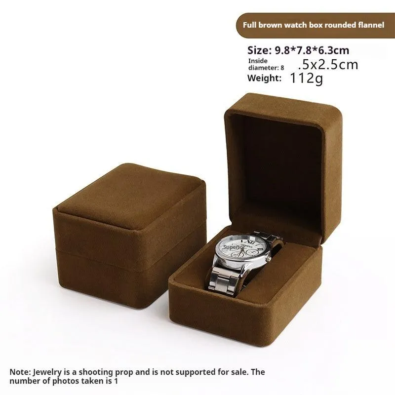 Simple Solid Color Velvet Watch Storage Box