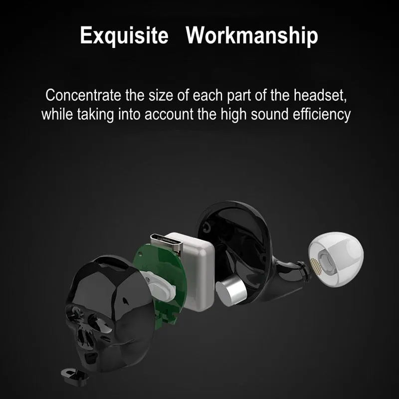 Skull Bone Bluetooth Earphone with Microphone Noise Cancelling Hi-Fi