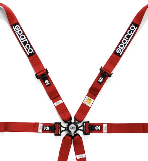 Sparco 6 Point Racing Harness (2" Steel Pull Down)