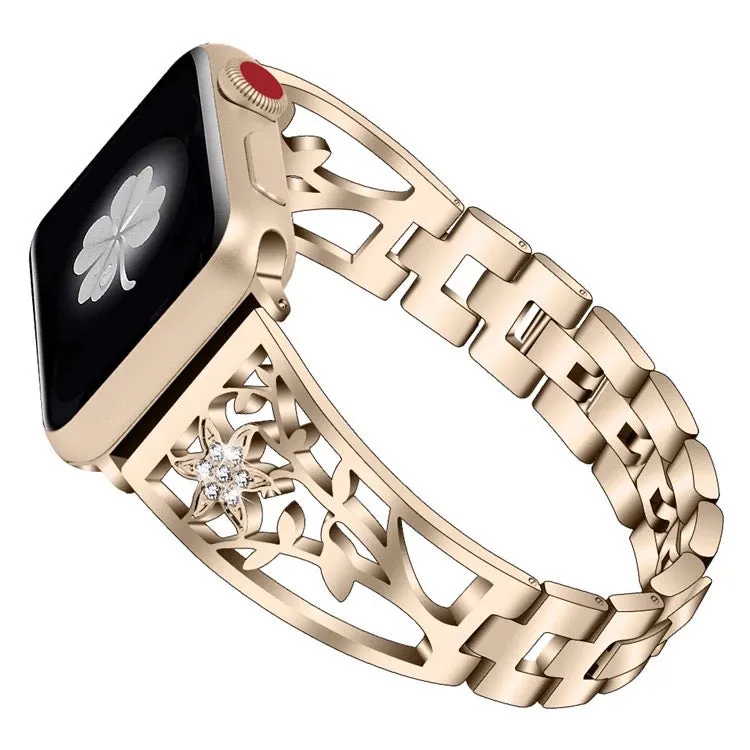 Stainless Steel Rose Bling Bracelet For Apple Watch Multiple Colors Available