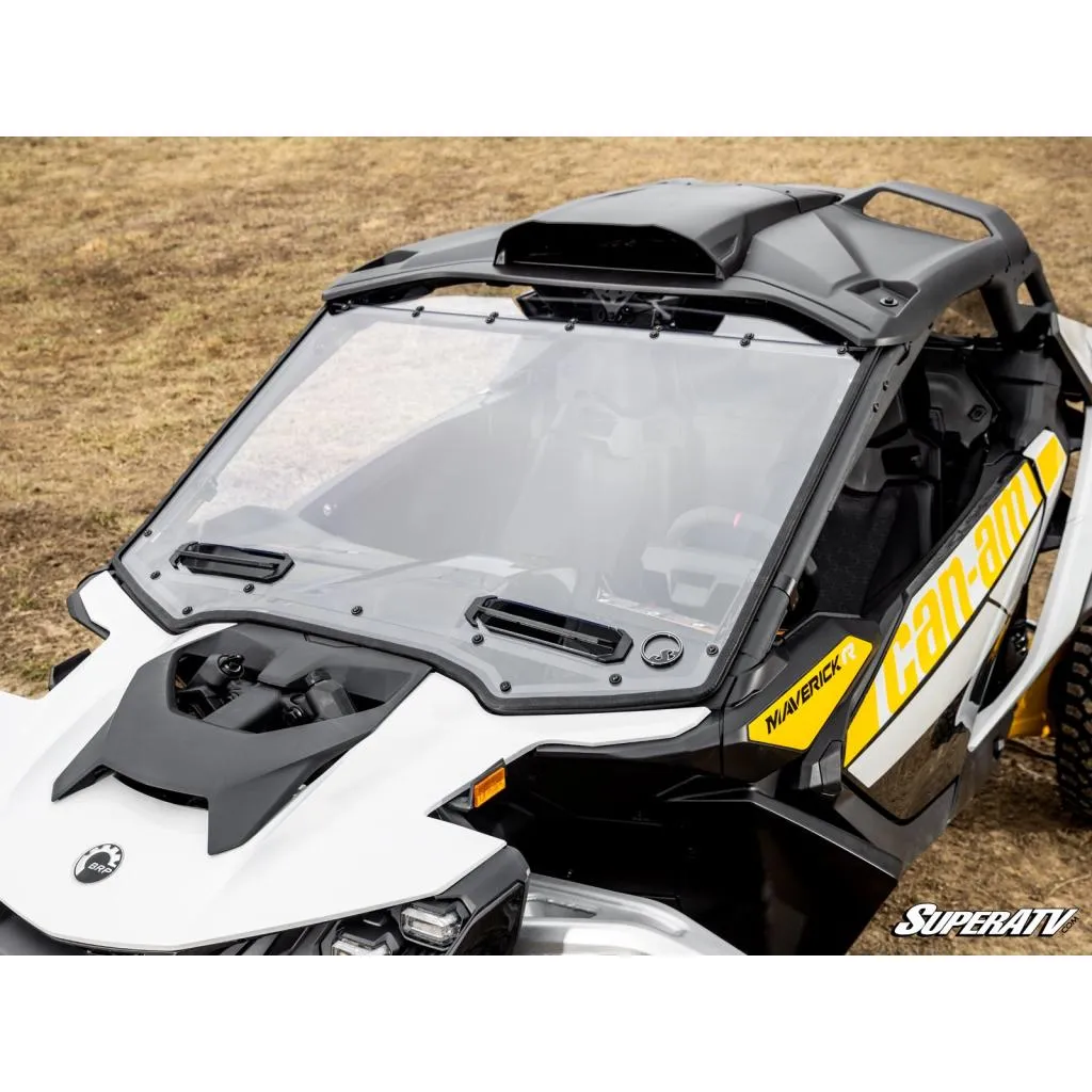 SuperATV Can-Am Maverick R Scratch-Resistant Vented Full Windshield