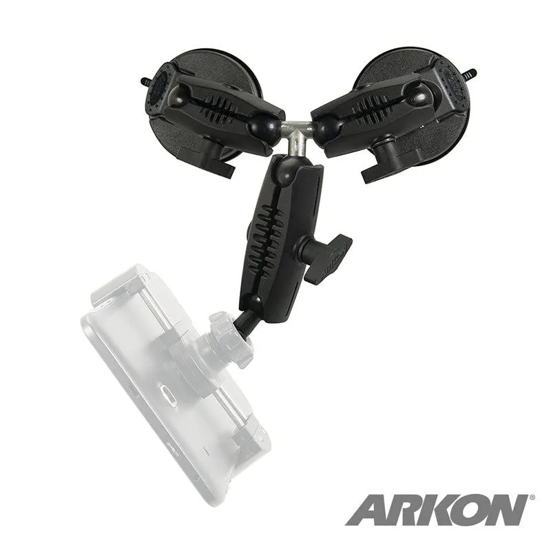 Triple Robust Double Windshield Suction Mount - 17mm Ball Compatible