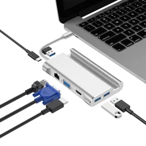 Type-C dock 7 in 1 HUB with HUB/VGA/HDMI power supply