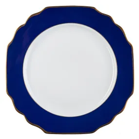 Ultra-White Georgian ColorSheen Navy-Blue - Gold Banding - Charger Plate