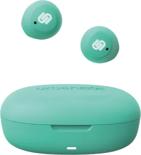 Urbanista Lisbon True Wireless Earbuds, Bluetooth 5.2, 27-Hr Playtime, Touch Control, GoFit Wing, USB-C Charging Case, Mint Green