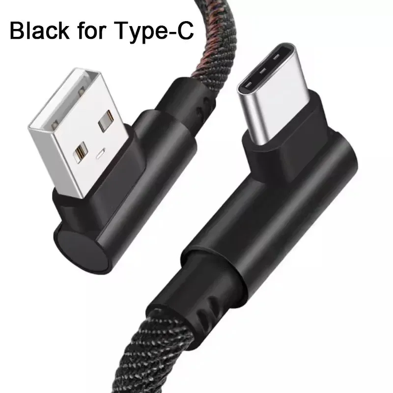 USB C Charger Cable Type C Charger Fast Charging Cable Right Angle USB C Cable Nylon Braided for Samsung Galaxy S21 S20 S10 S9 S8 Note 10 9 8,Huawei P40 P30 P20,HTC,LG,Moto G7